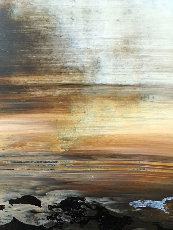 "Mudslide" - FREE USA SHIPPING + Special Price - Original PMS Abstract Acrylic Painting On Reclaimed Wood - 41.5" x 11.5"