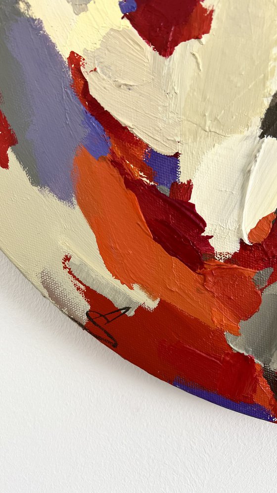 KALEIDOSCOPE/Round abstract acrylic painting