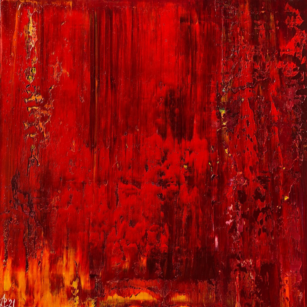 Abstract Oil Painting By Svitlana Andriichenko, 28 X 28", Revolution. End. ?4, Original Artwork