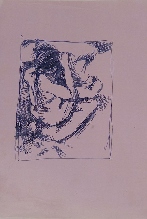 Awakening, life sketch 17x25 cm by Frederic Belaubre