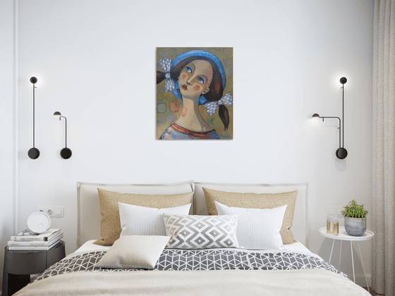 Dreaming girl (50x60cm, oil/canvas, ready to hang)
