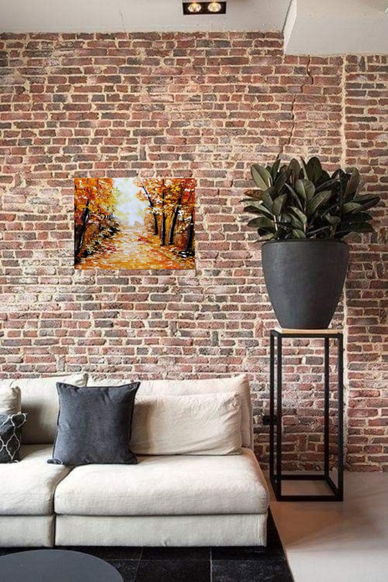 Autumn, original landscape oil painting, gift idea, bedroom painting