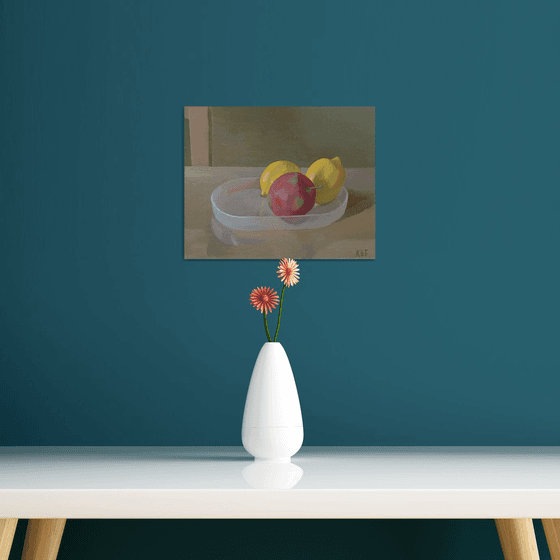 Still Life with Apple and Lemons