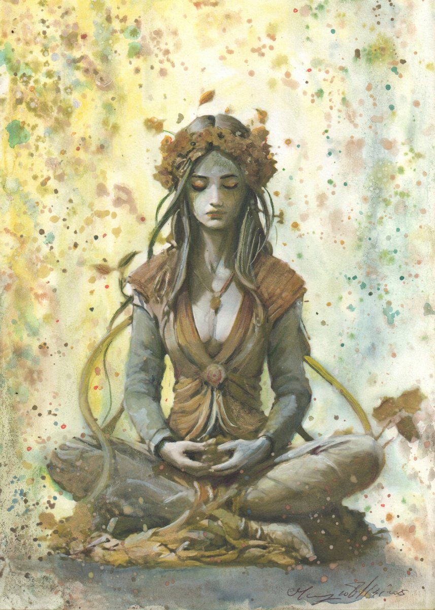 Impressionistic Portrait Drawing By Maurizio Puglisi, 8 X 11", Autumn, Original Artwork