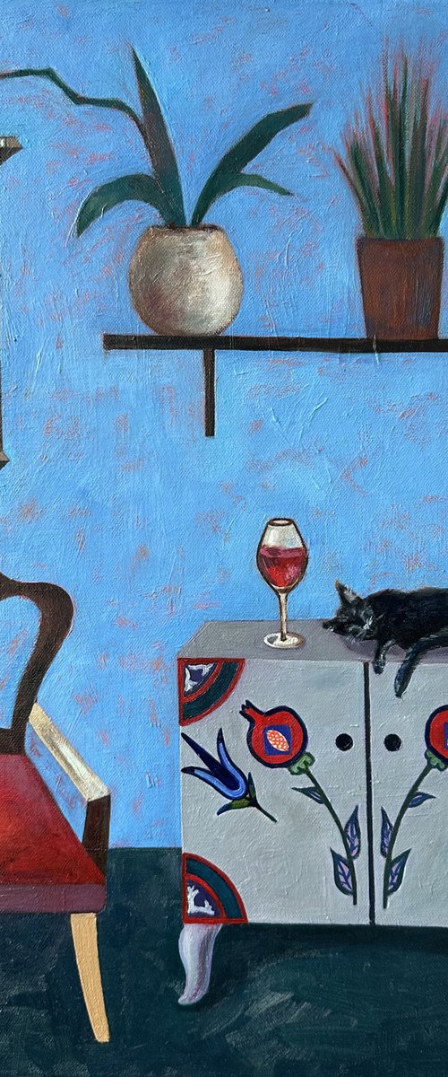 Interior with vintage dresser by Olga Afanasiadi