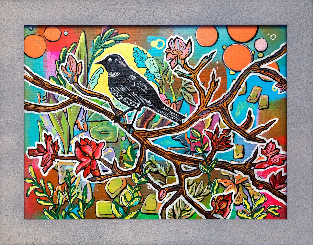 Illustrative Animal Acrylic Painting By Ariadna De Raadt, 17 X 13, Forest Life, Original Artwork