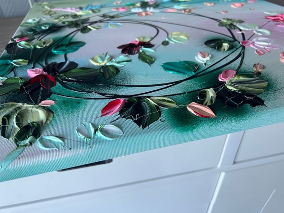 Textured flowers art “Improvisation"