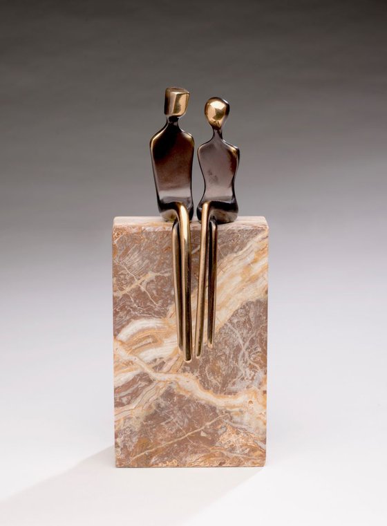 Elegant lovers - bronze figurines of slender and distinct form unmounted version