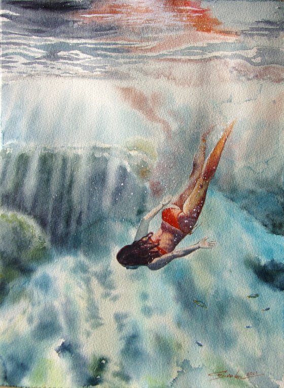 Surfing girl