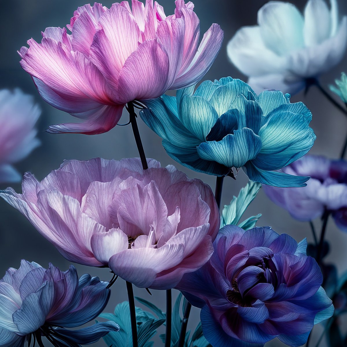 Photorealistic Botanical Photograph By Michael Filonow, 32 X 32", Butterfly Garden 33, Original Artwork