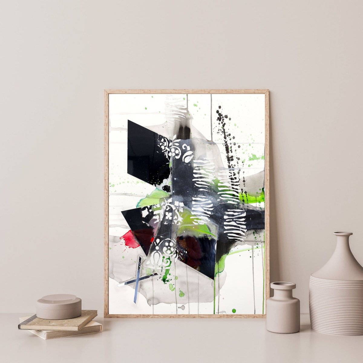 Organic Abstract Painting By Poovi Art, 18 X 24", Mirror Conversations 03, Original Artwork