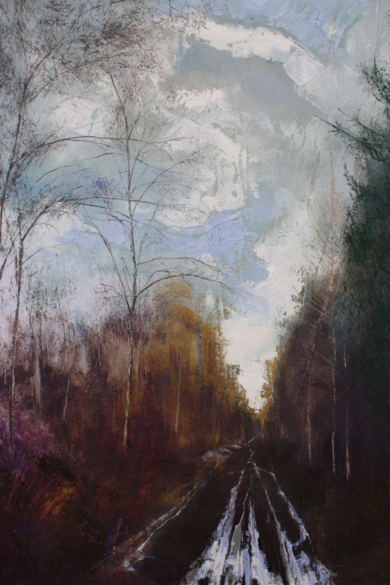 Standing on the edge of Gallows Wood (Large Painting)