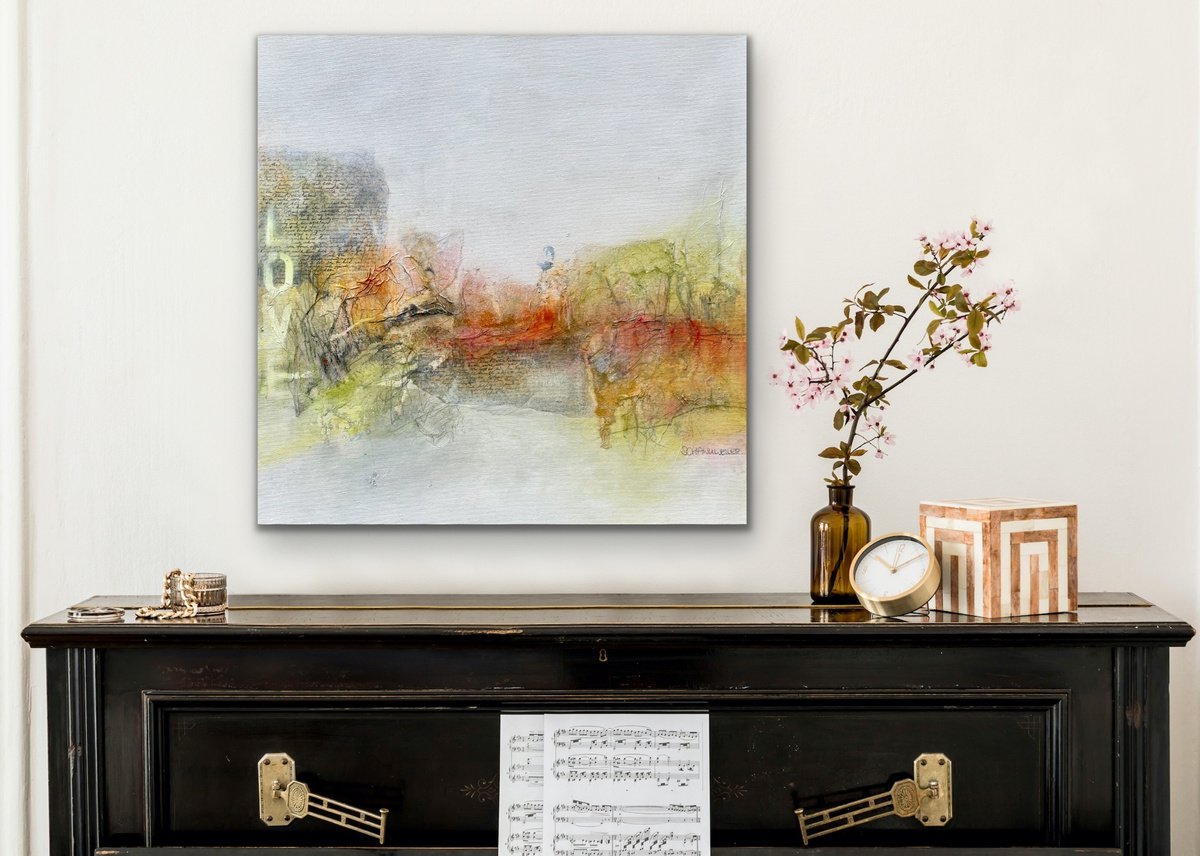 Abstract Acrylic Painting By Kirsten Schankweiler, 24 X 24", Love #1, Original Artwork