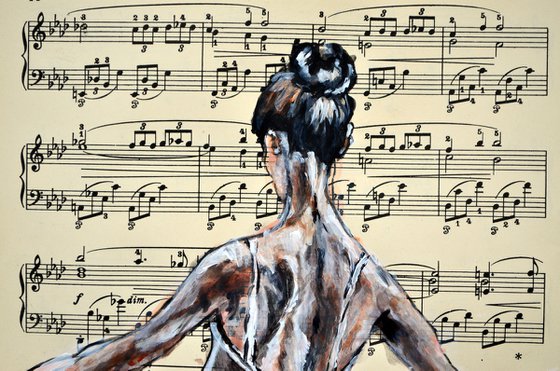 Ballerina XVII - Vintage Music Page, GIFT idea