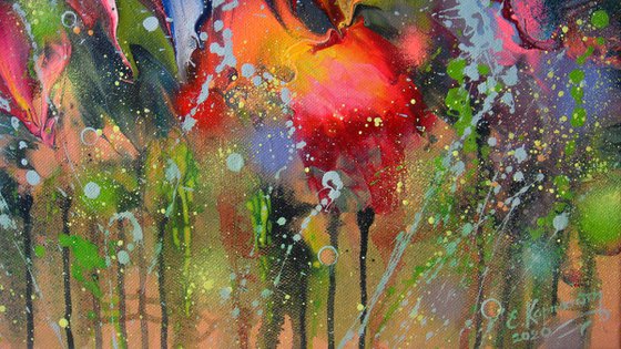 "Hummingbird at Sunset" LARGE painting