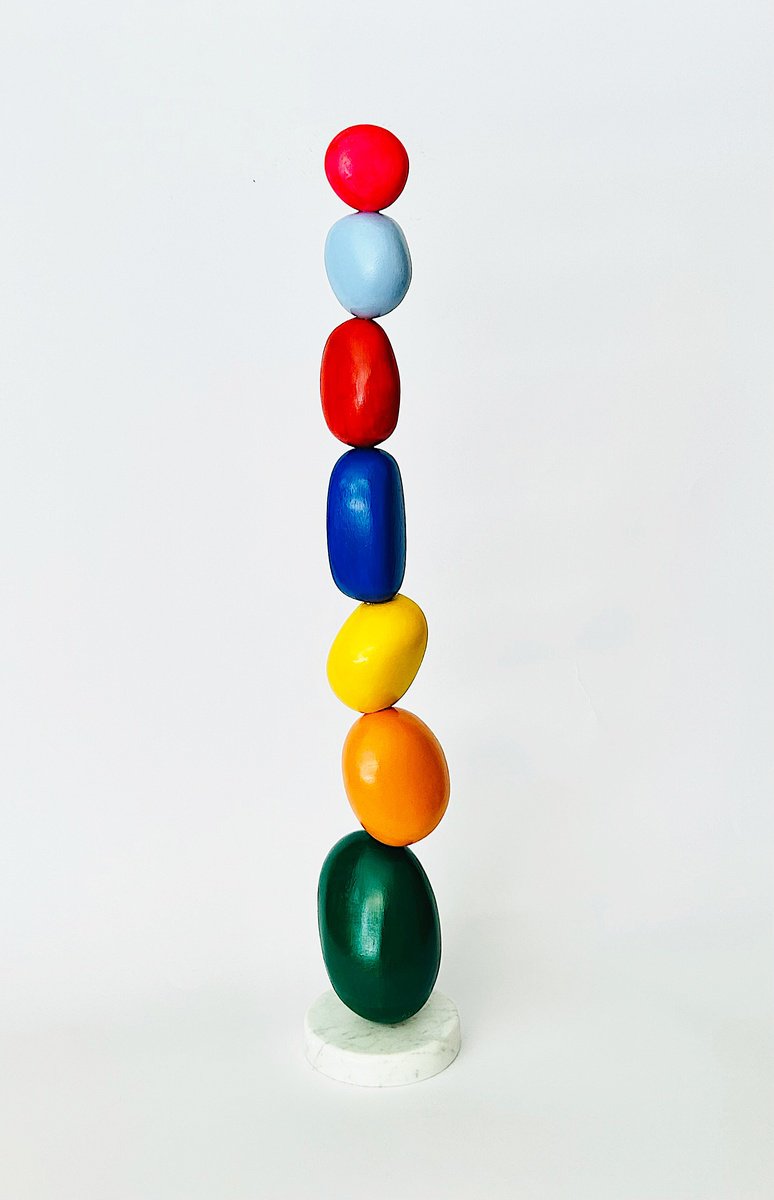 Geometric Abstract Wood Sculpture By Gor Avetisyan, 4 X 21, Happy Game Iv, Original Artwork