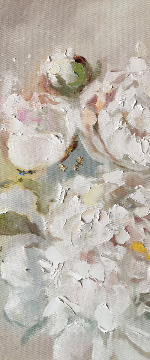 Peonies wall art, Floral Canvas - Peonies Original Art by Annet Loginova