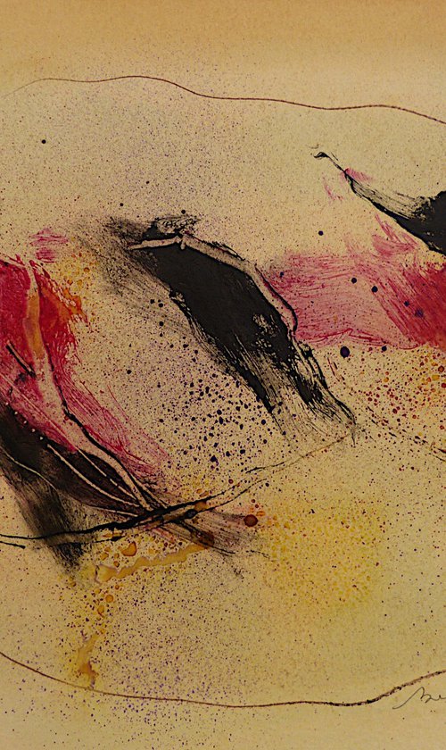 Chimeras 2, ink and oil on paper, 41x29 cm by Frederic Belaubre