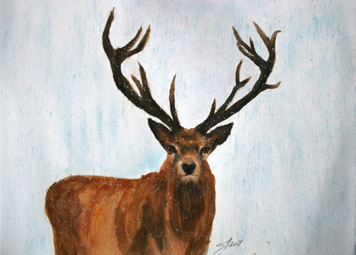 Deer  / Original Painting by Salana Art Gallery