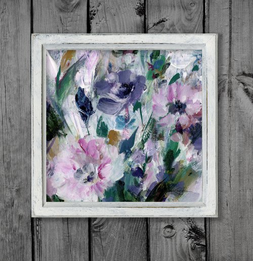Shabby Chic Dream 4 - Framed Floral Painting by Kathy Morton Stanion by Kathy Morton Stanion