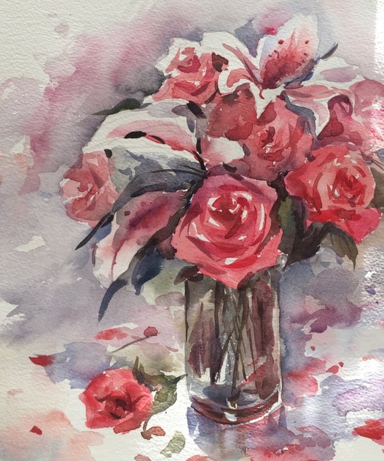 Vase of roses 7