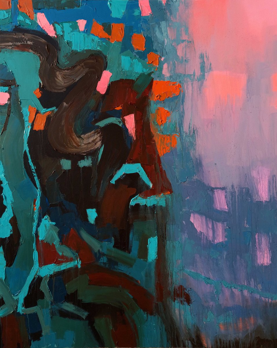 Impressionistic Abstract Acrylic Painting By Abhishek Kumar, 48 X 60, Muse Landscape Of Dream 2, Original Artwork