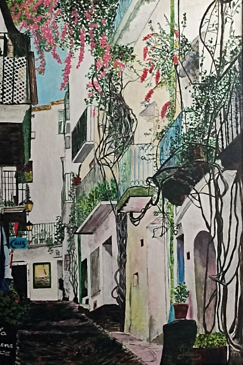 Impressionistic Cityscapes Oil Painting By Isabelle Lucas, 20 X 27, A White Street, Original Artwork