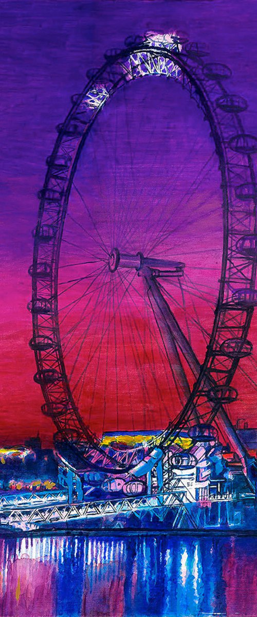 The Wheel London Cityscape Print by Patricia Clements