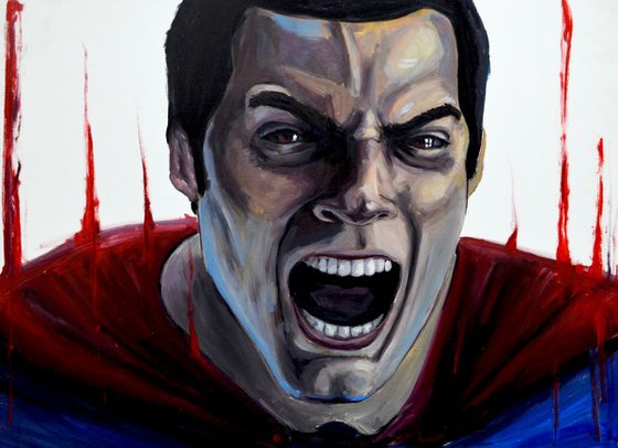 Superman oil painting