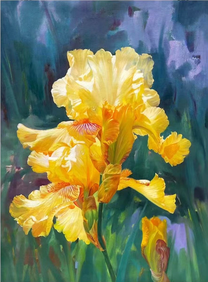 Realism floral painting:yellow flowers c142 Oil painting by Kunlong ...