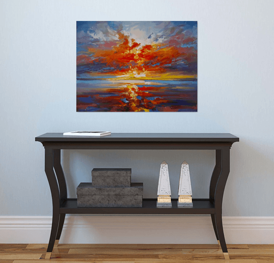 Fiery Glow Over the Silent Sea