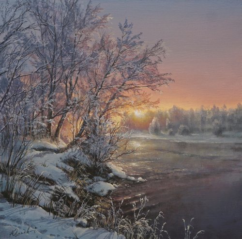 On a winter morning by Viktar Yushkevich YUVART