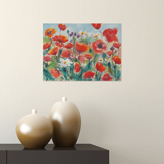 Daisies and poppies