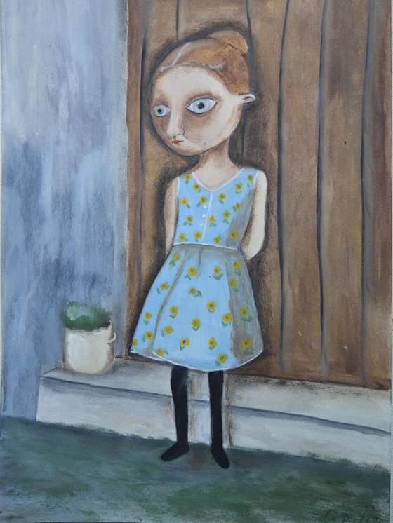 The girl with the dress full of flowers