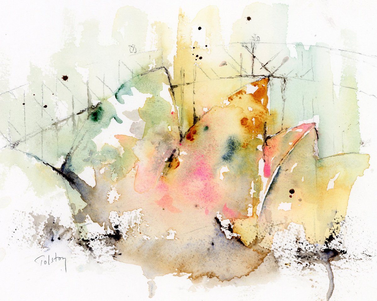 Impressionistic Cityscapes Watercolour By Alex Tolstoy, 12 X 10, Sydney Ii, Original Artwork