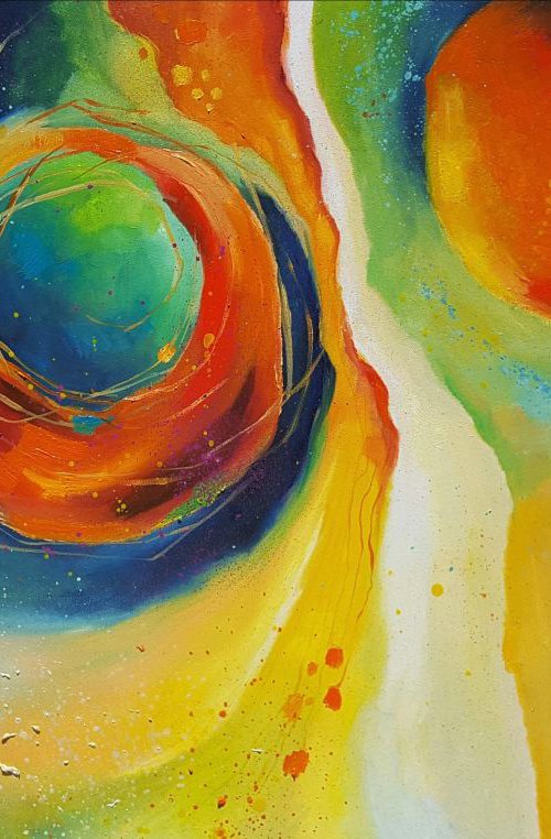 I'm walking between two Planets (100x70cm) by Simon Tünde