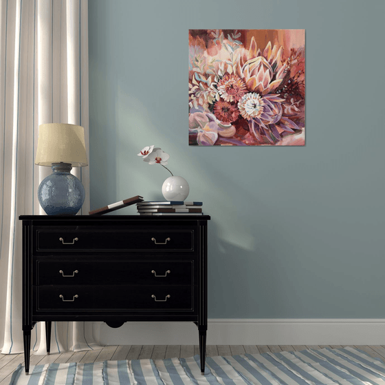 Exotic Protea Bouquet . Limited Print