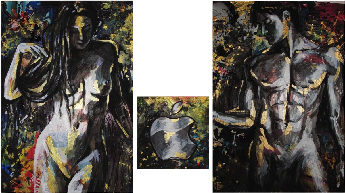 Adam and Eva/ 21 century (triptych) by Kateryna Bortsova