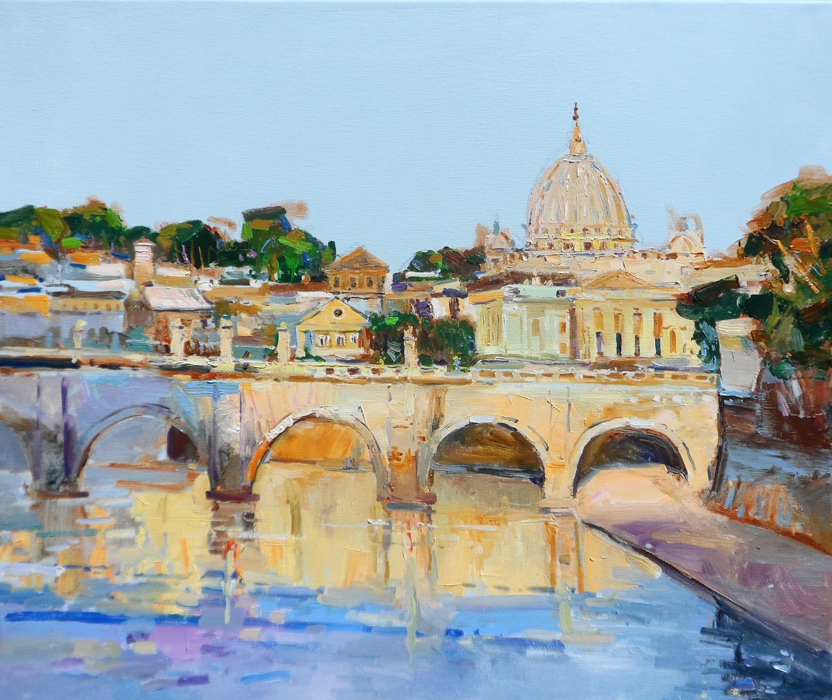 Impressionistic Cityscapes Oil Painting By Yehor Dulin, 24 X 20", " St. Peter