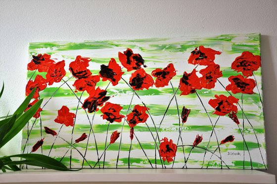 Red Poppies 90x50cm