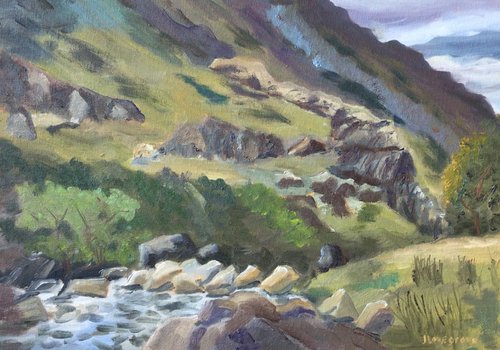 Llanberis pass, Snowdonia - oil painting by Julian Lovegrove Art