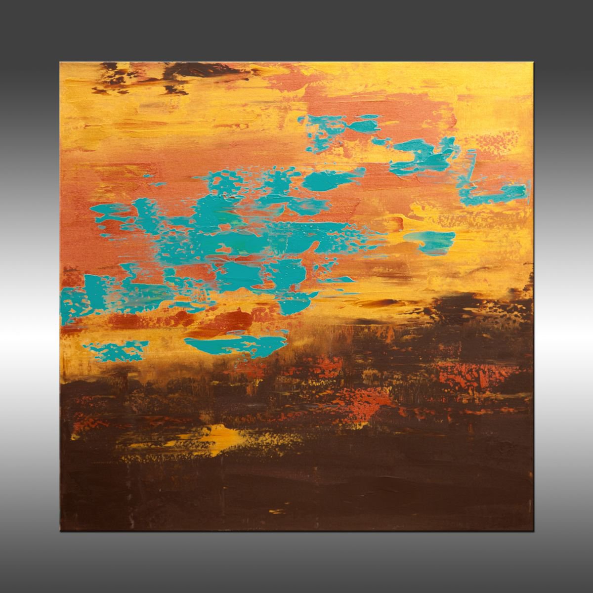 Abstract Acrylic Painting By Hilary Winfield, 30 X 30, Modern Industrial 41, Original Artwork