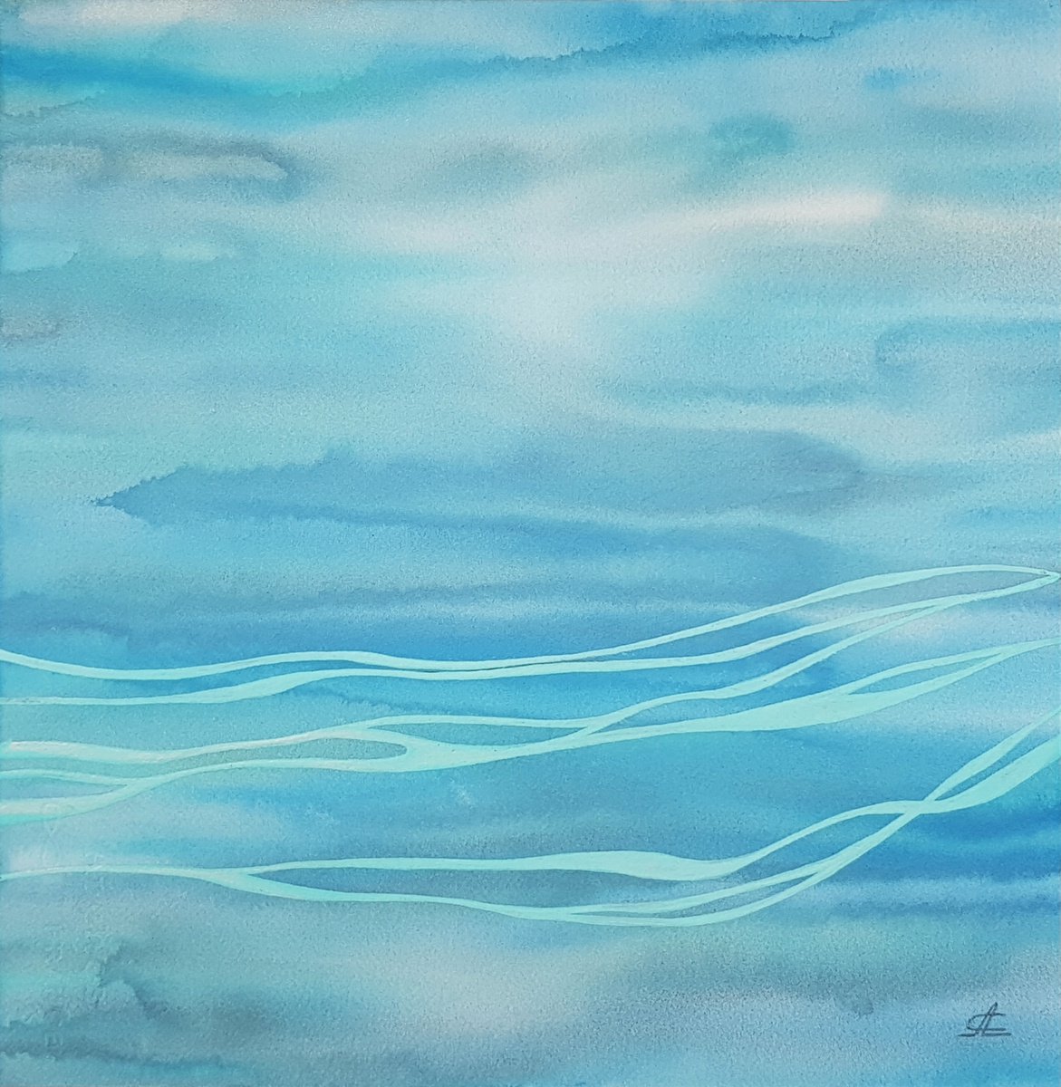 Morning Meditation of Pearl Color #05 - Abstract landscape by Svetlana Lileeva