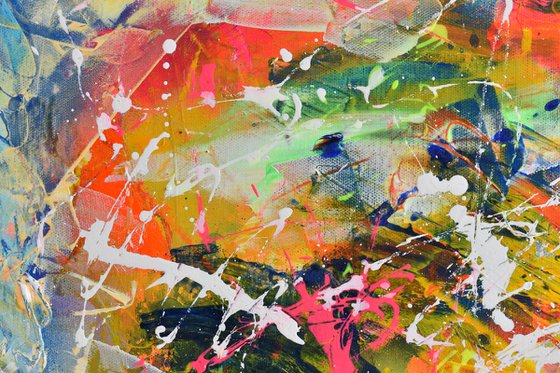 Beach Party 50x50cm / 19" x 19" / colorful abstract painting (2020)