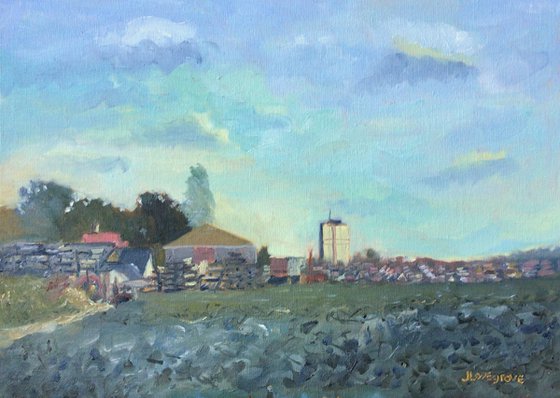 Across the fields to Cliftonville An original oil painting