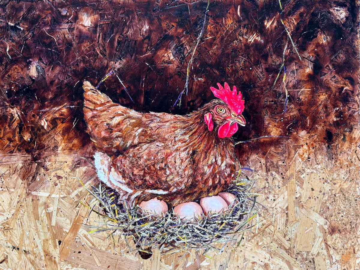 Animal Acrylic Painting By Lena Smirnova, 22 X 17", Lull, Original Artwork