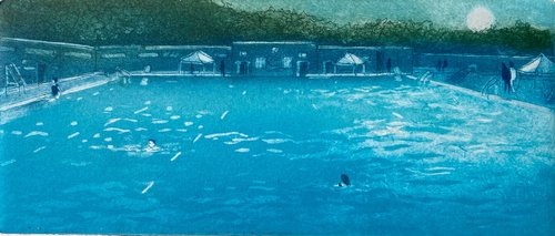 Evening Swim, Parliament Hill Lido by Rebecca Denton