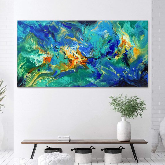 Greek Summer - large modern abstract painting art