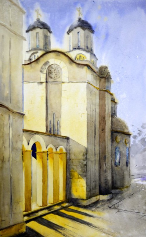 Light - original watercolor painting by Nenad Kojić by Nenad Kojić watercolorist