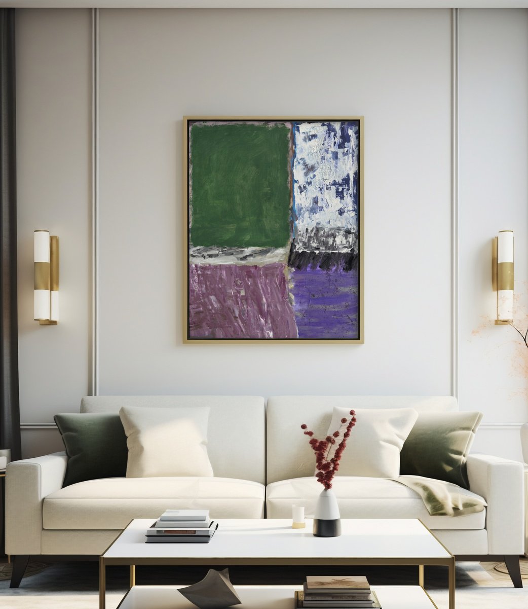 Organic Abstract Acrylic Painting By Gabriel Prundeanu, 45 X 55, Untitled 1, Original Artwork